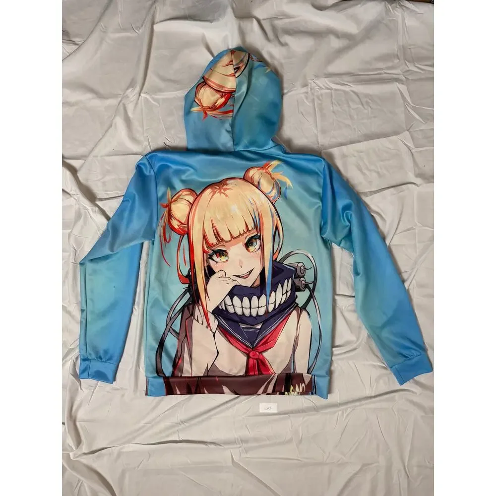 My Hero Academia Himiko Toga Hoodie Pullover Sweatshirt Sweater Casual Blue XXL